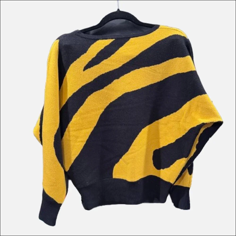 Philosophy Tiger Dolman Sleeve Sweater Black Yellow (Size S) - Picture 2 of 9